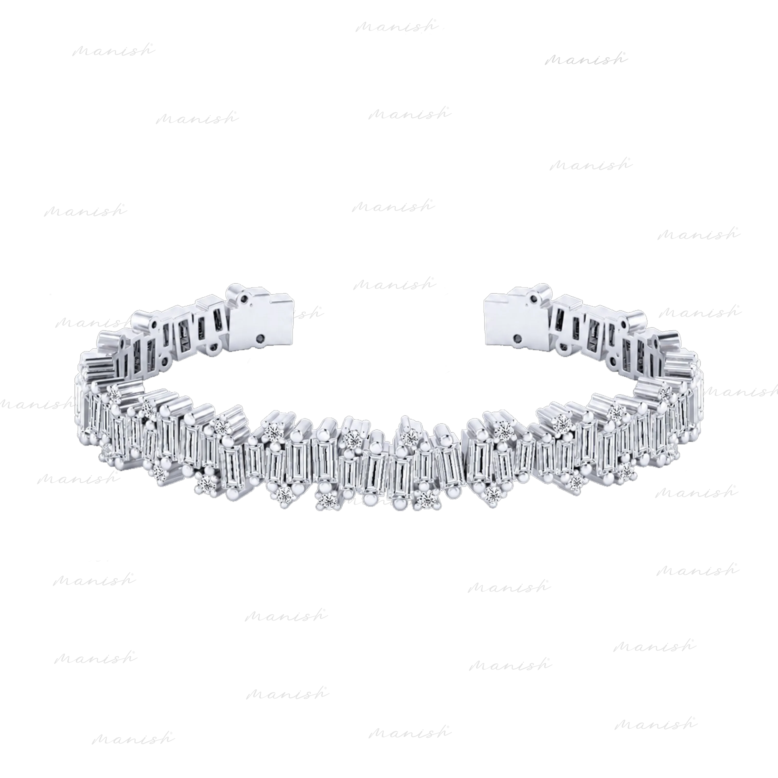 Baguette Lab Grown Diamond Bangle